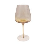 Stemmed glass EDELMIRA, orange-brown-clear, 9"/23cm, Ø3.9"/10cm