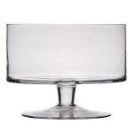 Glass bowl CORIE EARTH on stand, clear, 7"/18cm, Ø9"/24cm