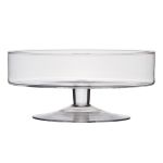 Glass bowl CORIE EARTH on stand, clear, 5"/13cm, Ø11"/29cm