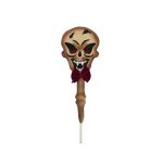 Decorative Halloween skull on garden stake LUMPY, LEDs, 34"/87cm