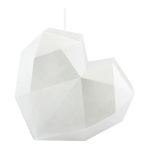 SKINNA heart-shaped blank candle with facets, white, 17 cm, Ø 16 cm – Made in Germany