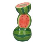 Single stem vase Watermelons TILLAS made of ceramic, red-green-blue, 4.6"x4"x8"/11,7x10x21cm