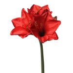 Artificial flower amaryllis BENITA, red, 22"/55cm, Ø 3.9"/10cm