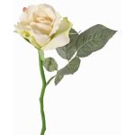 Artificial rose ELLI, cream-pink, 12"/30cm, Ø2.6"/6.5cm