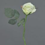 Artificial rose ELLI, cream-white, 12"/30cm, Ø 2.4"/6cm