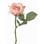 Artificial rose ELLI, pink, 12"/30cm, Ø2.6"/6.5cm