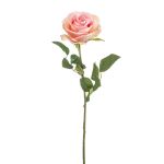 Artificial rose BRUNETTE, pink-cream, 28"/70cm, Ø4.3"/11cm