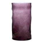 WELVIN glass flower vase with diamond pattern, purple, 25cm, Ø14cm