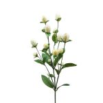 Artificial flower branch Globe amaranth THUSNELDA, cream-white, 28"/70cm