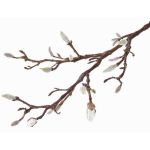 Decorative magnolia branch ASANI, white, 28"/70cm