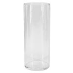 Cylindrical glass vase SANSA OCEAN, recycled, clear, 10"/25cm, Ø4"/10cm