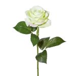 Decorative flower rose ETAVOL, light green-white, 22"/55cm, Ø3.3"/8.5cm