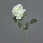 Artificial flower rose SIMONY, cream, 18"/45cm, Ø 3.1"/8cm