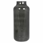 Glass flower vase SIARA, black-transparent, 14"/35 cm, Ø 6"/15 cm