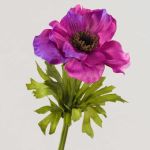 Textile flower anemone FRANCA, fuchsia, 14"/35cm, Ø3.5"/9cm