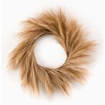 Artificial wreath of feather grass plumes ILIAD, beige, Ø24"/60cm
