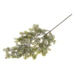 Artificial yew branch ARUWIMI with glitter, green, 26"/65cm