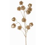 Artificial Physalis branch DUGONG with fruits, gold, 35"/90cm