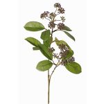 Faux dogwood branch PANGO with buds, dark purple, 28"/70cm, Ø2.8"/7cm