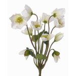 Decorative Christmas rose HALLA on spike, white, 12"/30cm, Ø2.8"/7cm