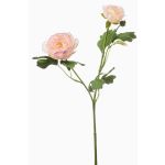 Artificial ranunculus flower branch FLORANCE, pink-salmon, 18"/45cm