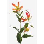 Textile flower Gloriosa FUJITA, orange-yellow, 31"/80cm, Ø 5.9"/15cm