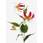 Textile flower Gloriosa FUJITA, pink-yellow, 31"/80cm, Ø 5.9"/15cm
