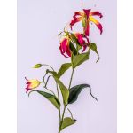 Textile flower Gloriosa FUJITA, pink-yellow, 31"/80cm, Ø 5.9"/15cm