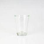 Small glass / tealight holder ALEX, clear, 4.3"/11cm, Ø3.1"/8cm