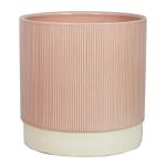 Ceramic flower pot THELON, light pink-white, 6"/16cm, Ø6"/16cm