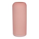 ALBURGIS flower vase with grooves, glass, dusky pink-matt, 25cm, Ø10cm