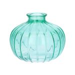 ALFHARD glass bottle with grooves, turquoise-clear, 8.5 cm, Ø 10.5 cm