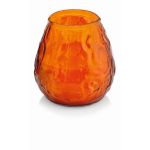 Lantern MAYELA filled with wax, tangerine, 4.1"/10,5cm, Ø4"/10cm, 48h