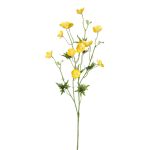Plastic buttercup NORA, yellow, 28"/70cm, Ø 0.8"-1.2"/2-3cm