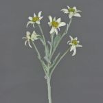 Artificial flower Alpine Edelweiss SOPHIA, white, 16"/40cm, Ø 2"-2.4"/5-6cm