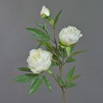 Silk flower peony MANJA, white, 28"/70cm, Ø 3.1"-4"/8-10cm