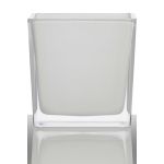 Flower pot KIM EARTH, cube/square, white, 5.5"x5.5"x5.5"/14x14x14cm