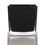 Tealight holder KIM EARTH, cube/square, black, 2.4"x2.4"x2.4"/6x6x6cm
