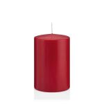 Votive candle / Pillar candle MAEVA, dark red, 6"/15cm, Ø4"/10cm, 113h - Made in Germany