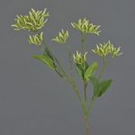 Decorative dogwood branch JOSIA with buds, white-green, 20"/50cm