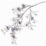 Decorative snowberry branch GESA with berries, blue, 3ft/100cm