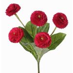 Decorative daisy HEIKE on spike, fuchsia, 10"/25cm, Ø1.8"/4.5cm