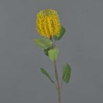 Textile flower Banksia CONAKIR, yellow, 22"/55cm