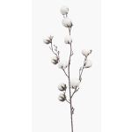 Decorative cotton branch CASAS, flowering, green, 33"/85cm