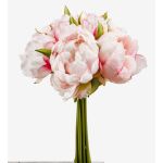 Artificial peony bouquet WILO, pink, 10"/25cm