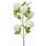 Artificial snowball branch FONTE, cream, 30"/75cm