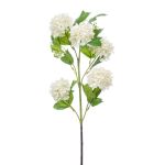 Artificial snowball branch FONTE, cream, 30"/75cm