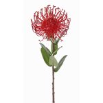 Artificial pincushion Protea BAILY, red, 55cm, Ø10cm