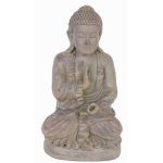 Buddha figure SHANTA, sitting meditating, grey, 18"/45cm