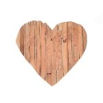 Heart-shaped wooden decorative plate HALFDAN, natural, 6"x6"x2.2"/16x16x5,5cm